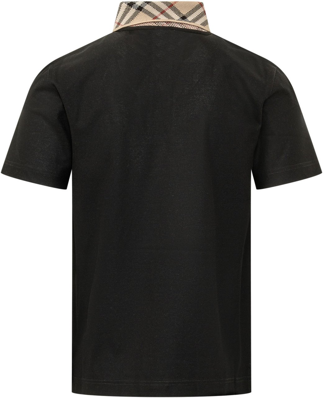 Burberry Polo Evan con Collo Check Zwart