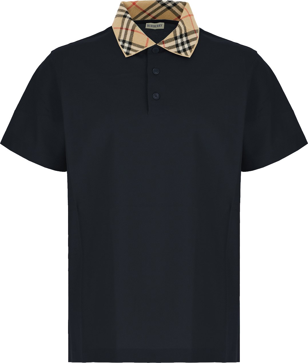 Burberry Blue piquet polo shirt Blauw