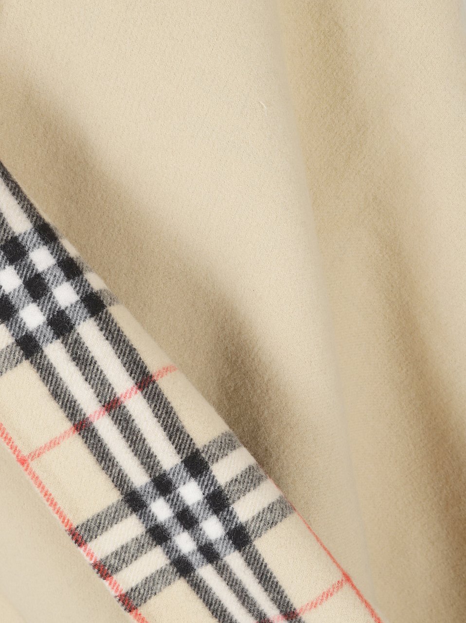 Burberry Beige Wool House Check Cape Neutraal
