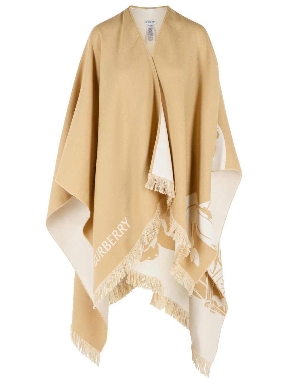 Burberry 'Ekd' Beige Wool And Silk Cape Bruin