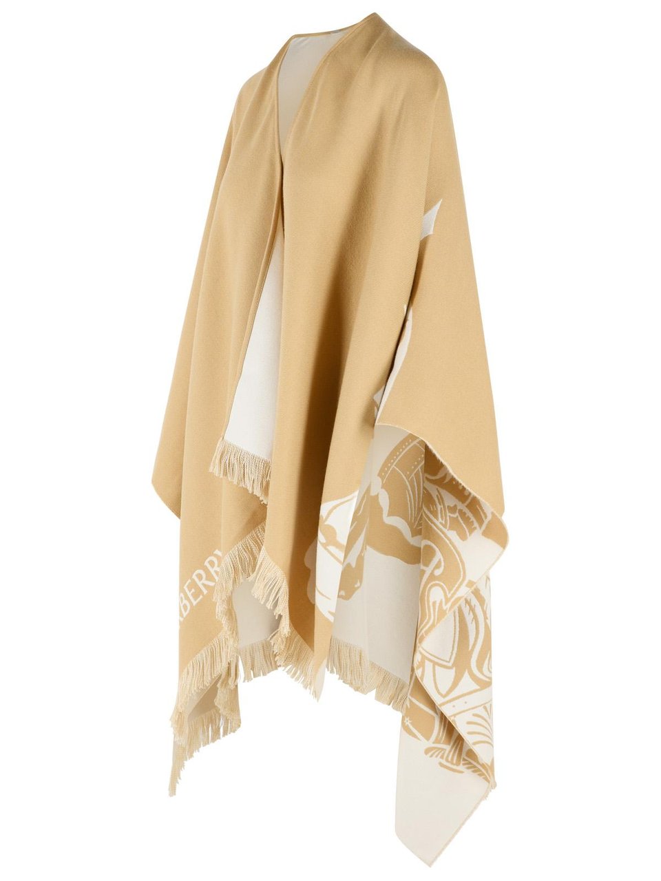 Burberry 'Ekd' Beige Wool And Silk Cape Bruin