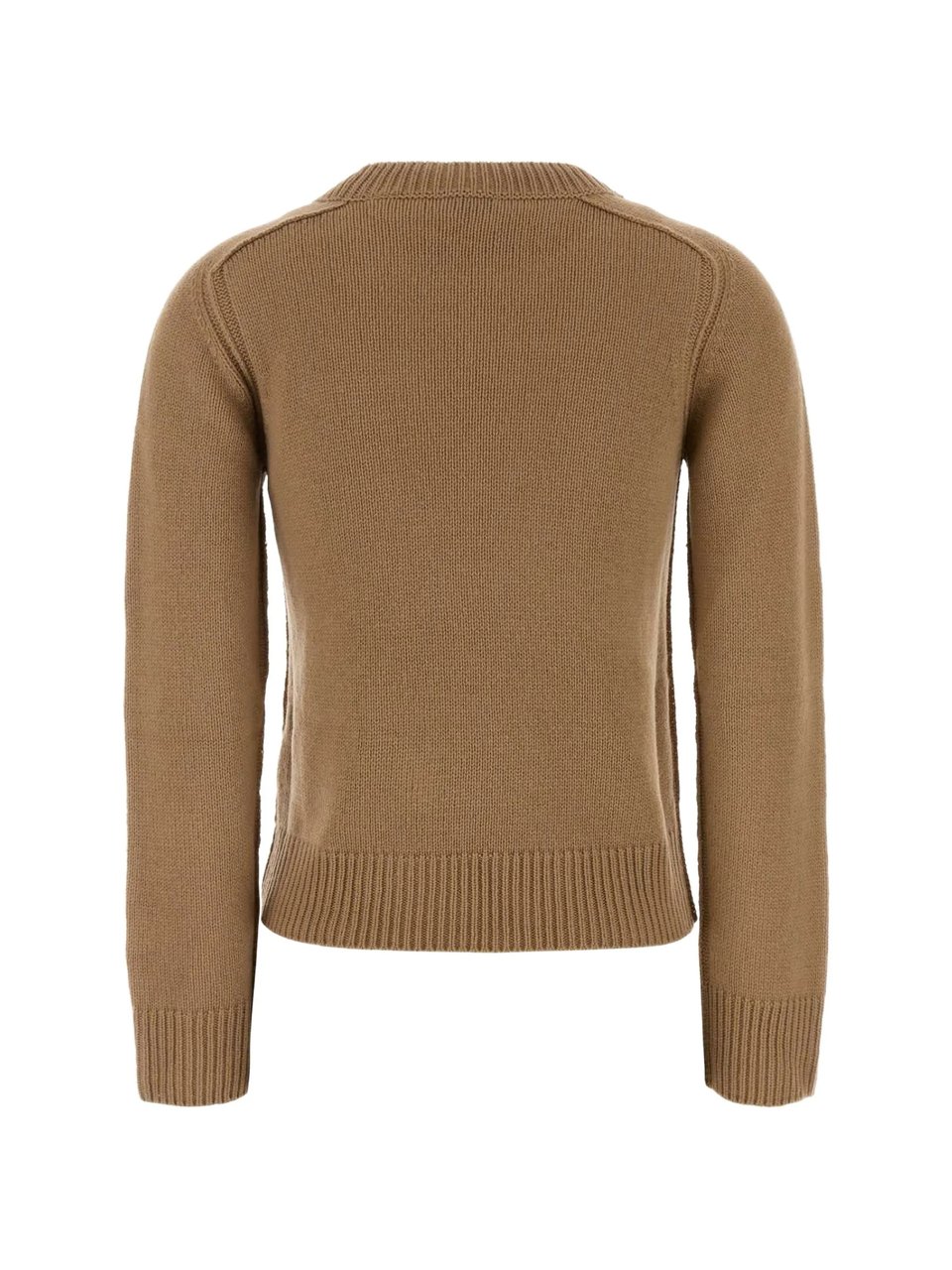 Burberry Cropped Ribbed Knit Round-Neck Sweater Bruin