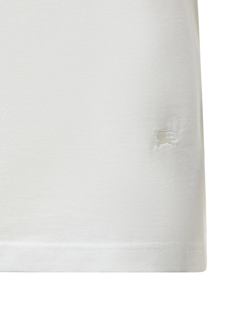 Burberry Cotton Regular Check Trim T-Shirt Wit
