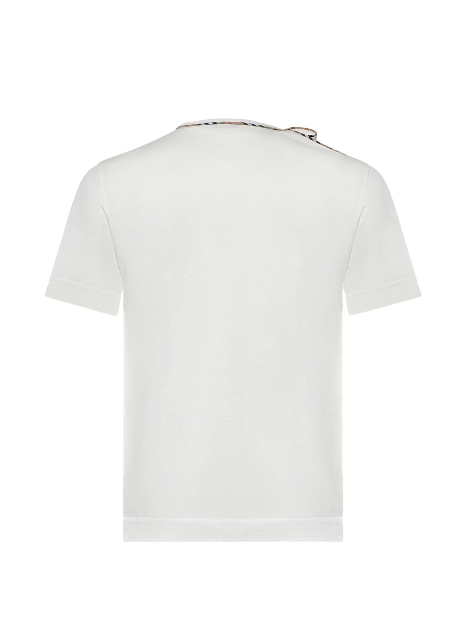 Burberry Cotton Regular Check Trim T-Shirt Wit