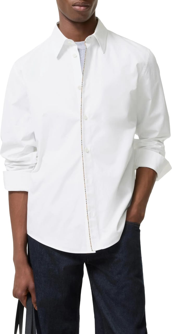 Burberry White Button-Up Shirt Wit