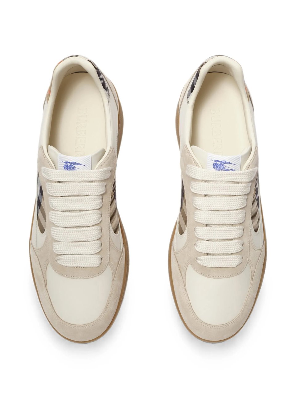 Burberry Low-Top Sneakers with Classic Check and Vintage Accents Bruin