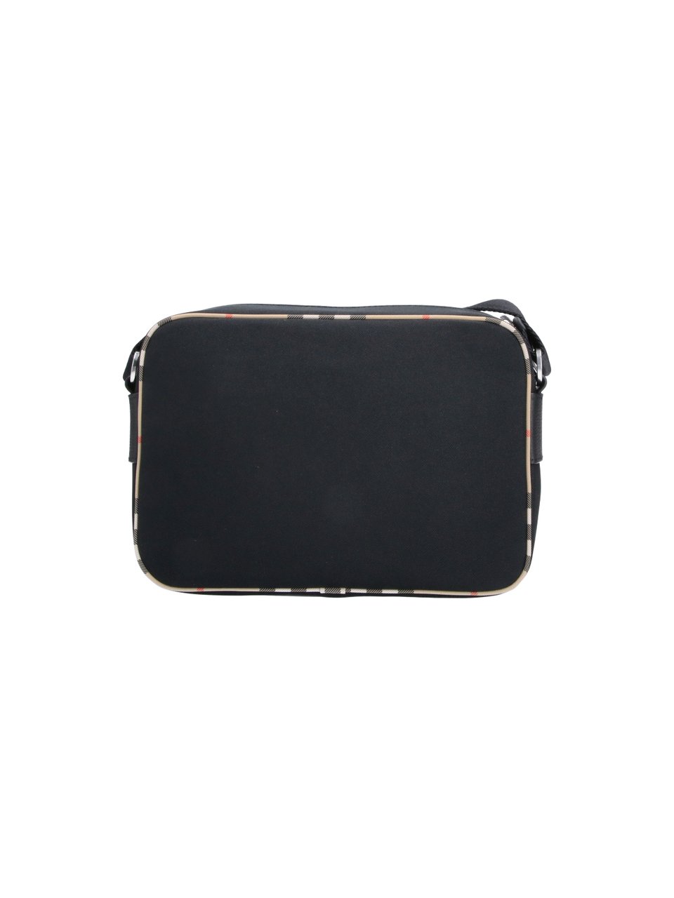 Burberry Black Fabric Check Shoulder Bag Zwart