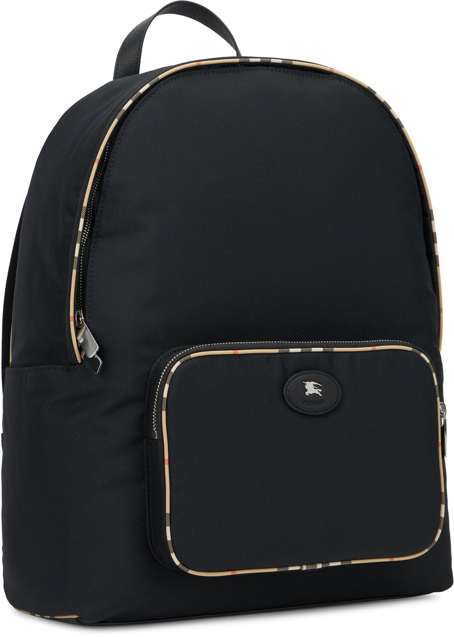 Burberry Backpack with tartan details Zwart