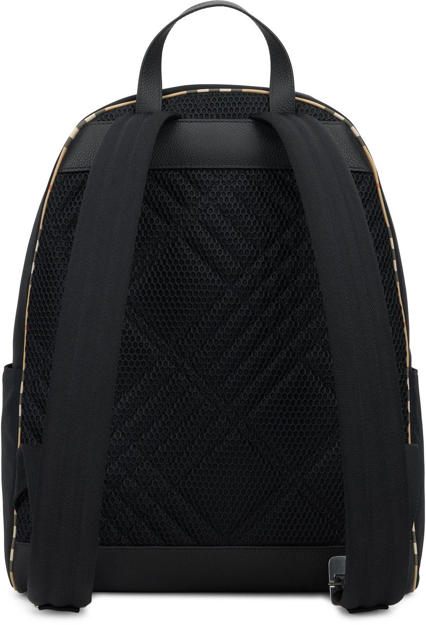 Burberry Backpack with tartan details Zwart