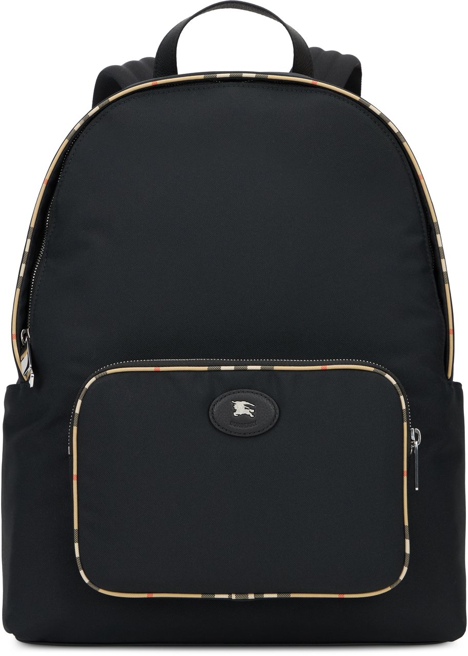 Burberry Backpack with tartan details Zwart