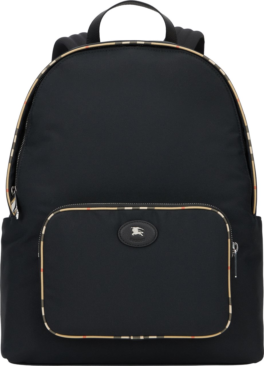 Burberry Backpack with tartan details Zwart