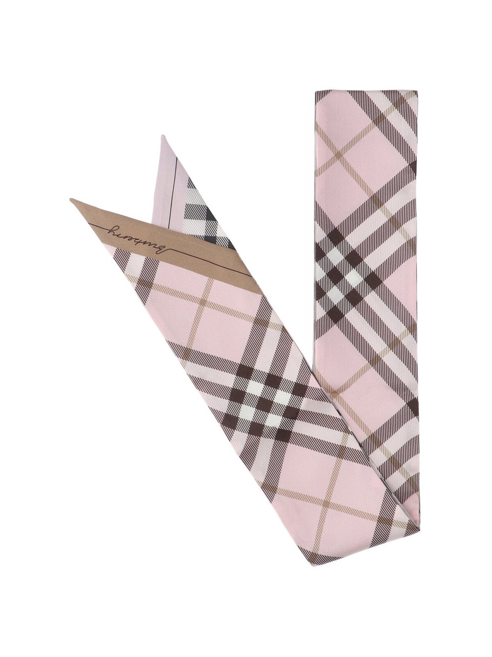 Burberry Grey Check Mulberry Silk Scarf Grijs