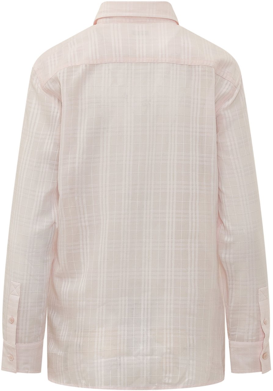 Burberry Camicia Emma a Quadri con Ricamo Logo Roze
