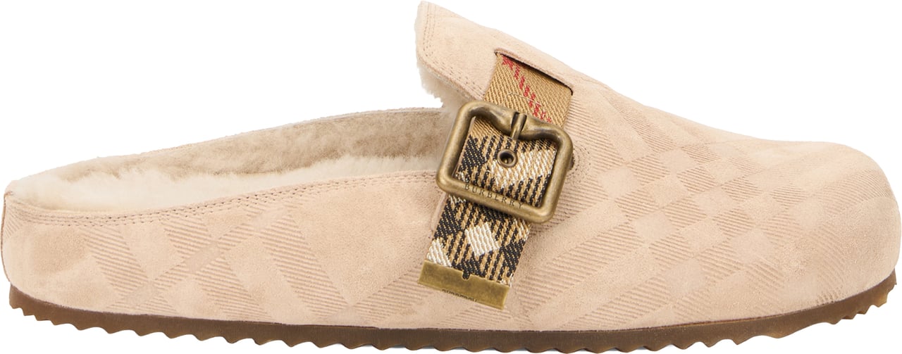 Burberry Mules Urchin in suede with shearling Beige