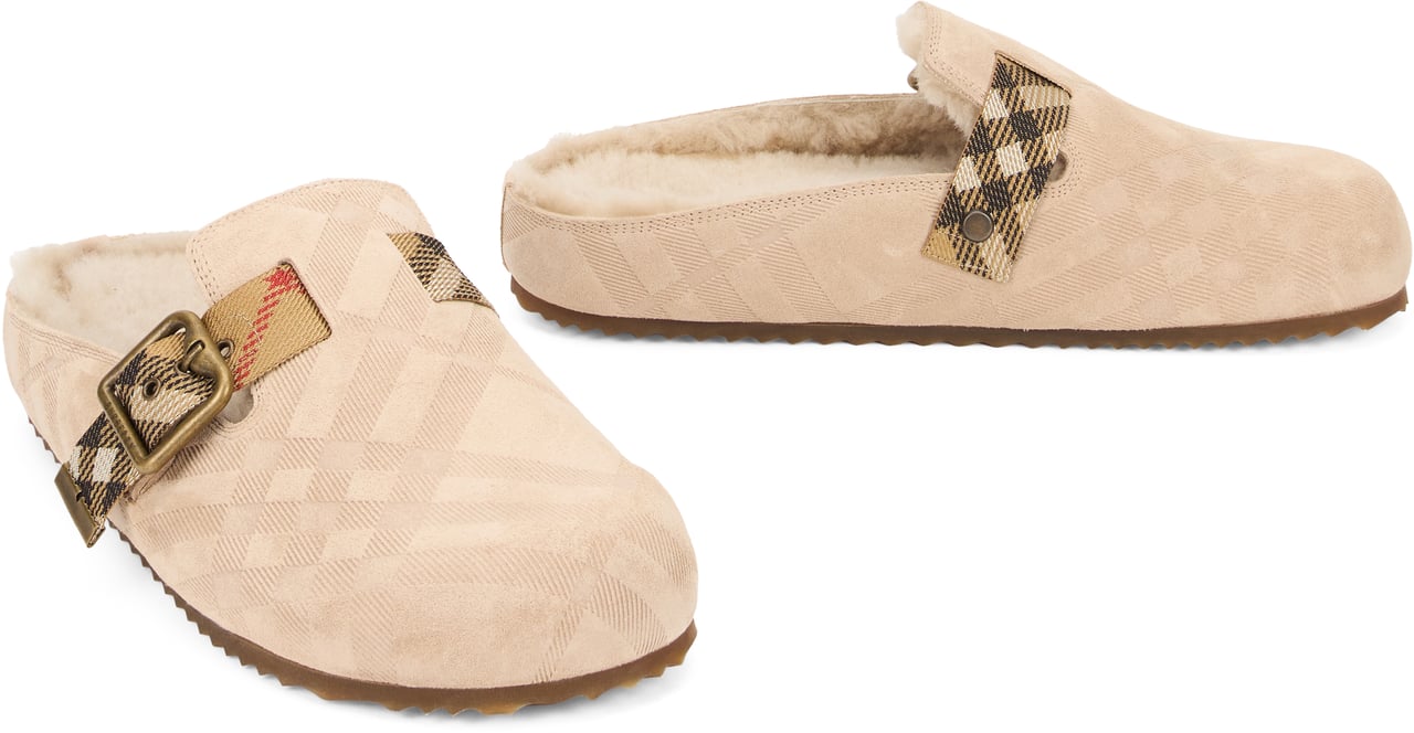 Burberry Mules Urchin in suede with shearling Beige