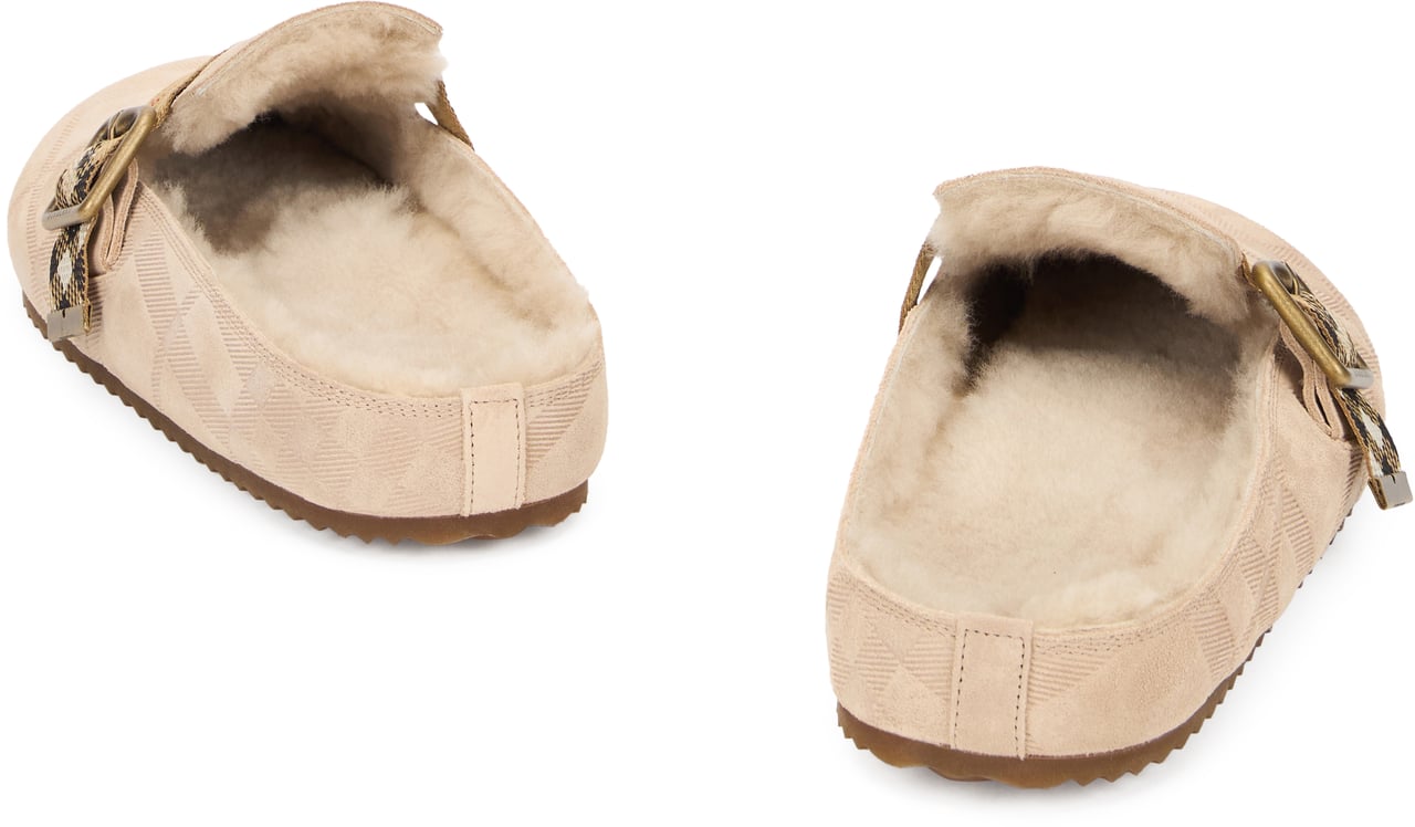 Burberry Mules Urchin in suede with shearling Beige