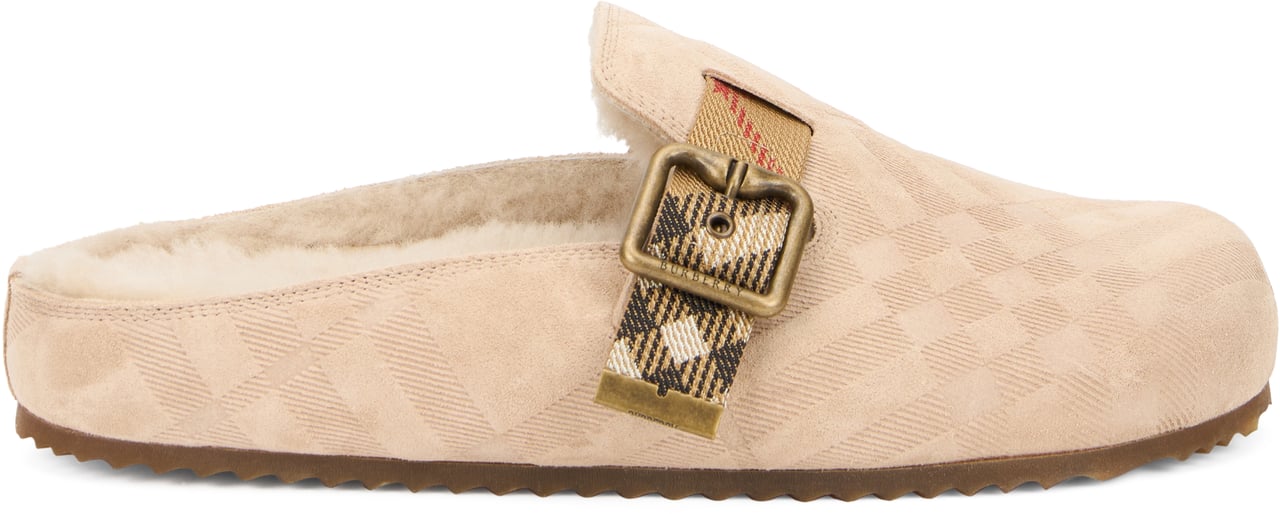 Burberry Mules Urchin in suede with shearling Beige