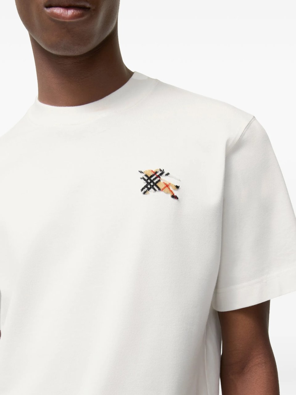 Burberry White Seth Cotton Crewneck T-Shirt Wit