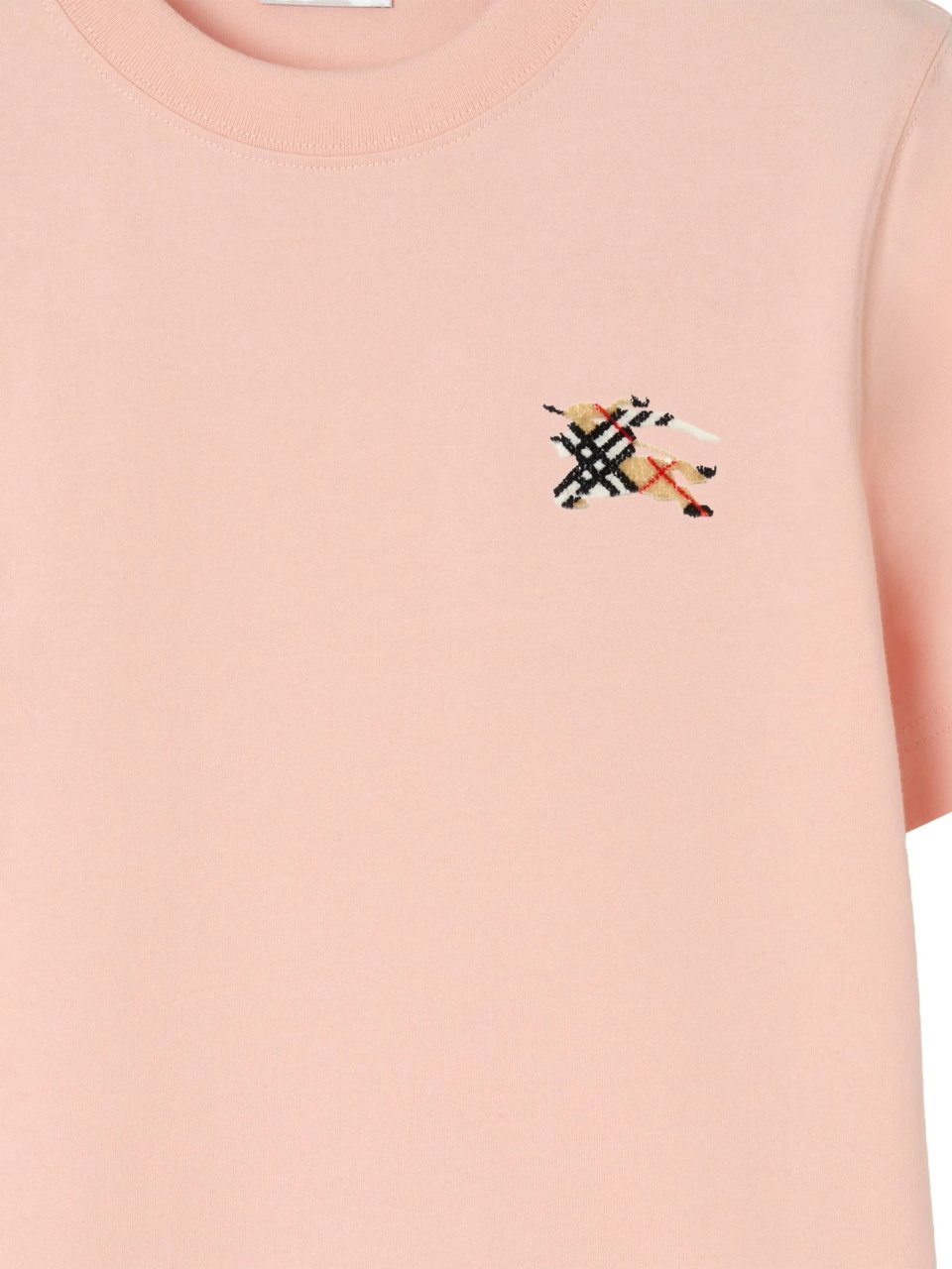 Burberry Short-Sleeved Crew Neck T-Shirt With Abstract Embroidery Neutraal