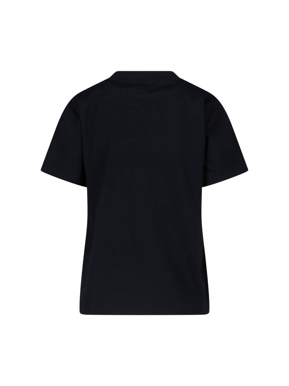 Burberry Short-Sleeved Black T-Shirt with Checkered Emblem Zwart