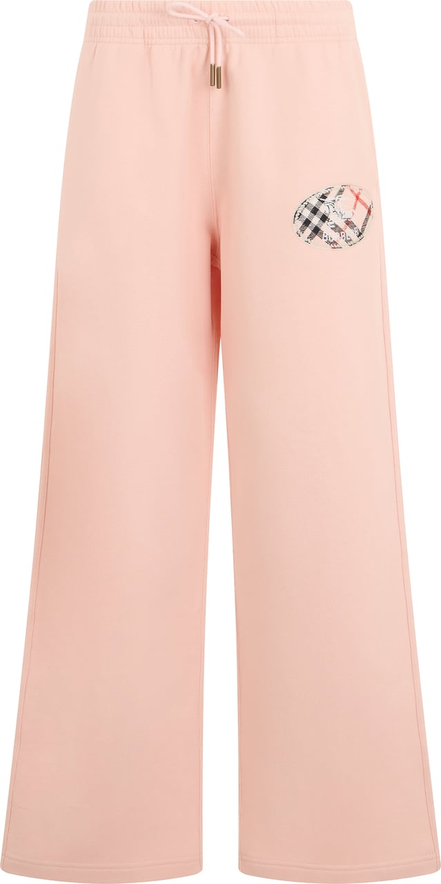 Burberry Cotton sports trousers with logo Roze