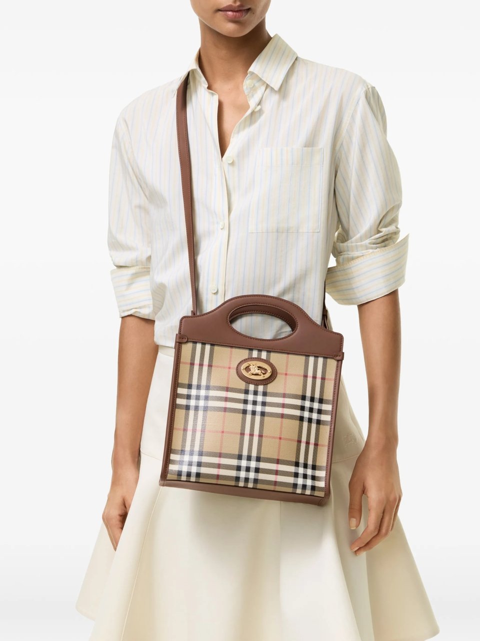 Burberry Pocket Mini Check Handbag Neutraal
