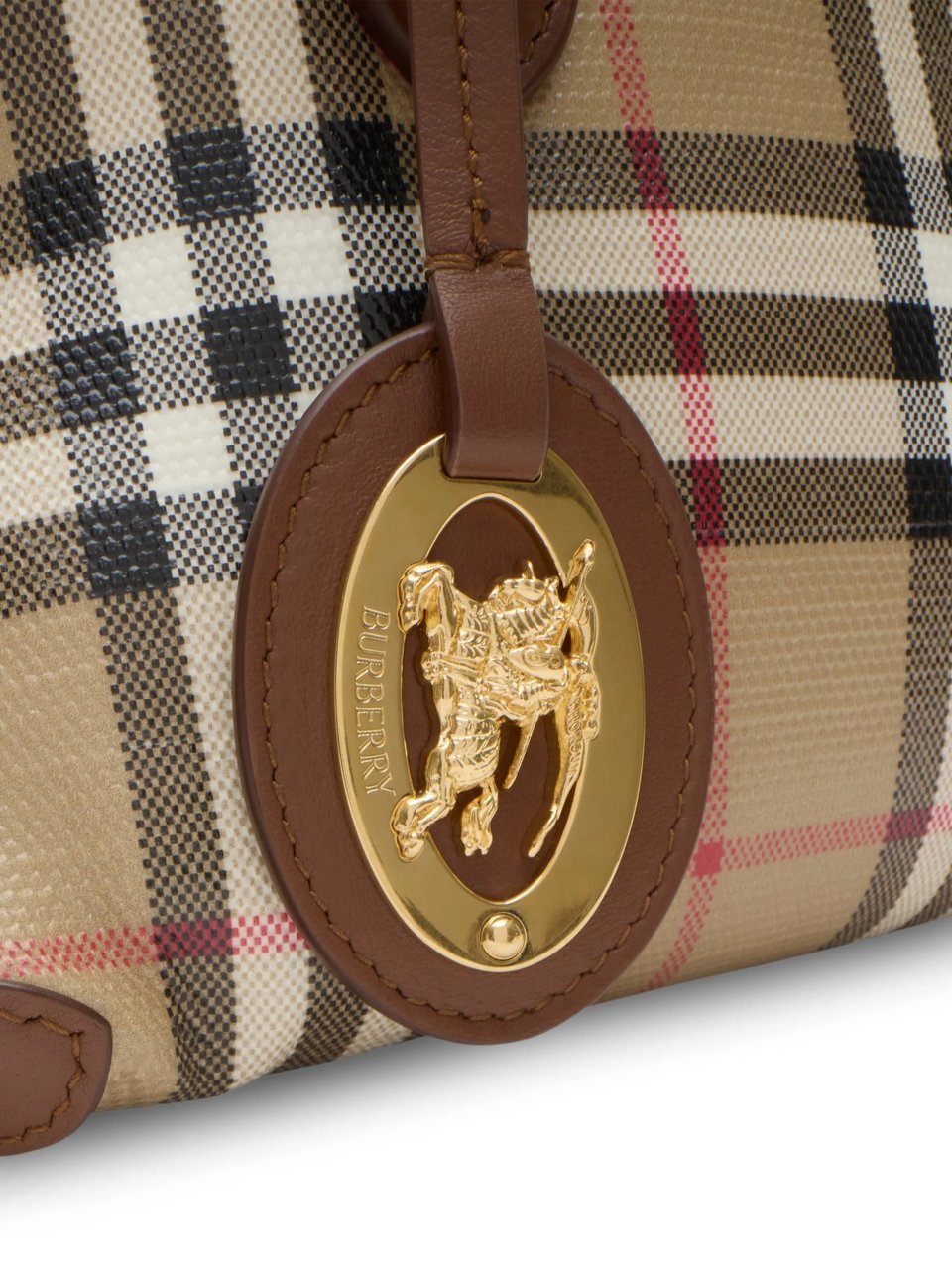 Burberry Structured Handbag With Classic Check Pattern Neutraal