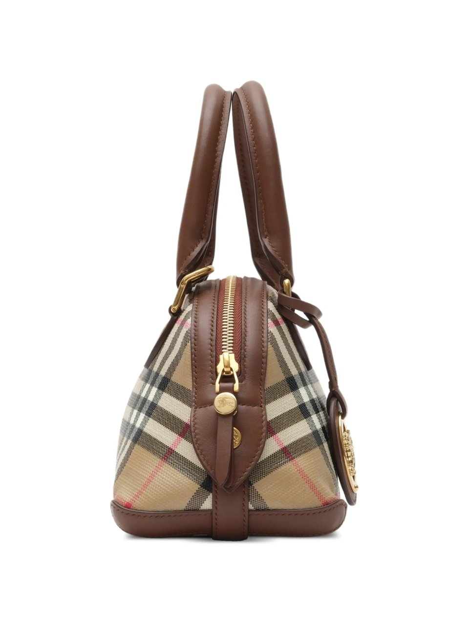 Burberry Structured Handbag With Classic Check Pattern Neutraal