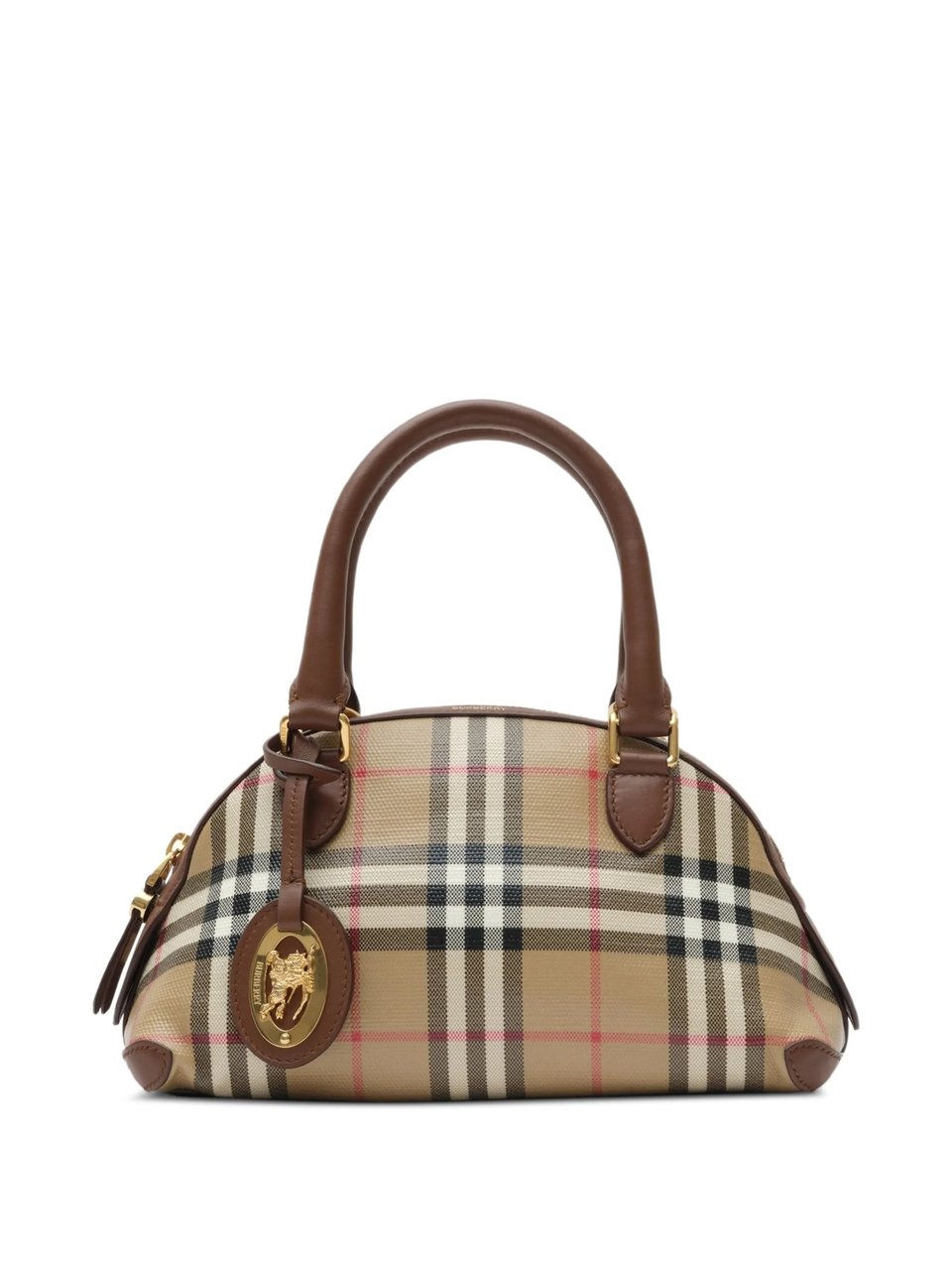 Burberry Structured Handbag With Classic Check Pattern Neutraal