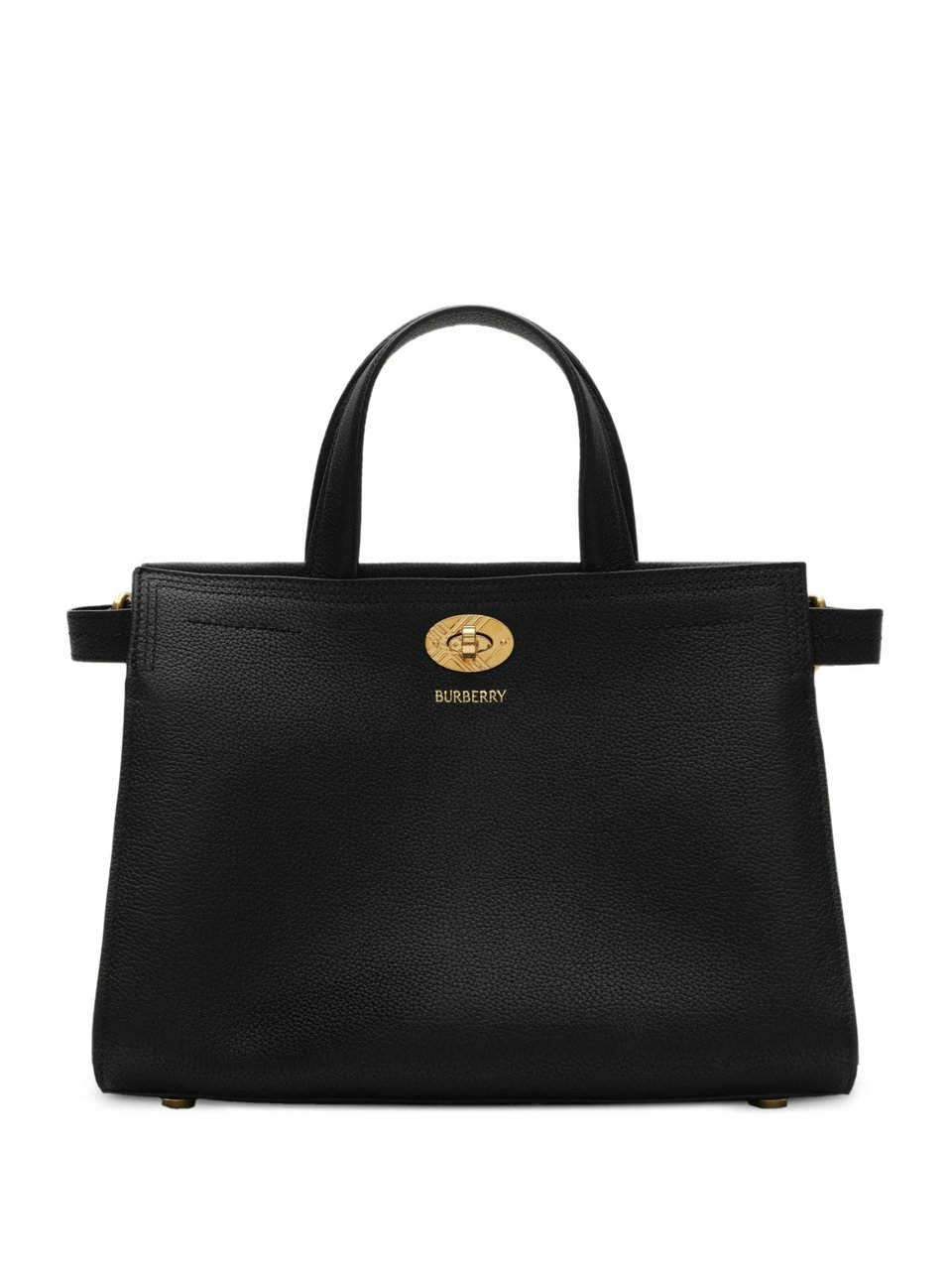 Burberry Structured Tote Bag With Cotswolds Mini Check Accents Zwart