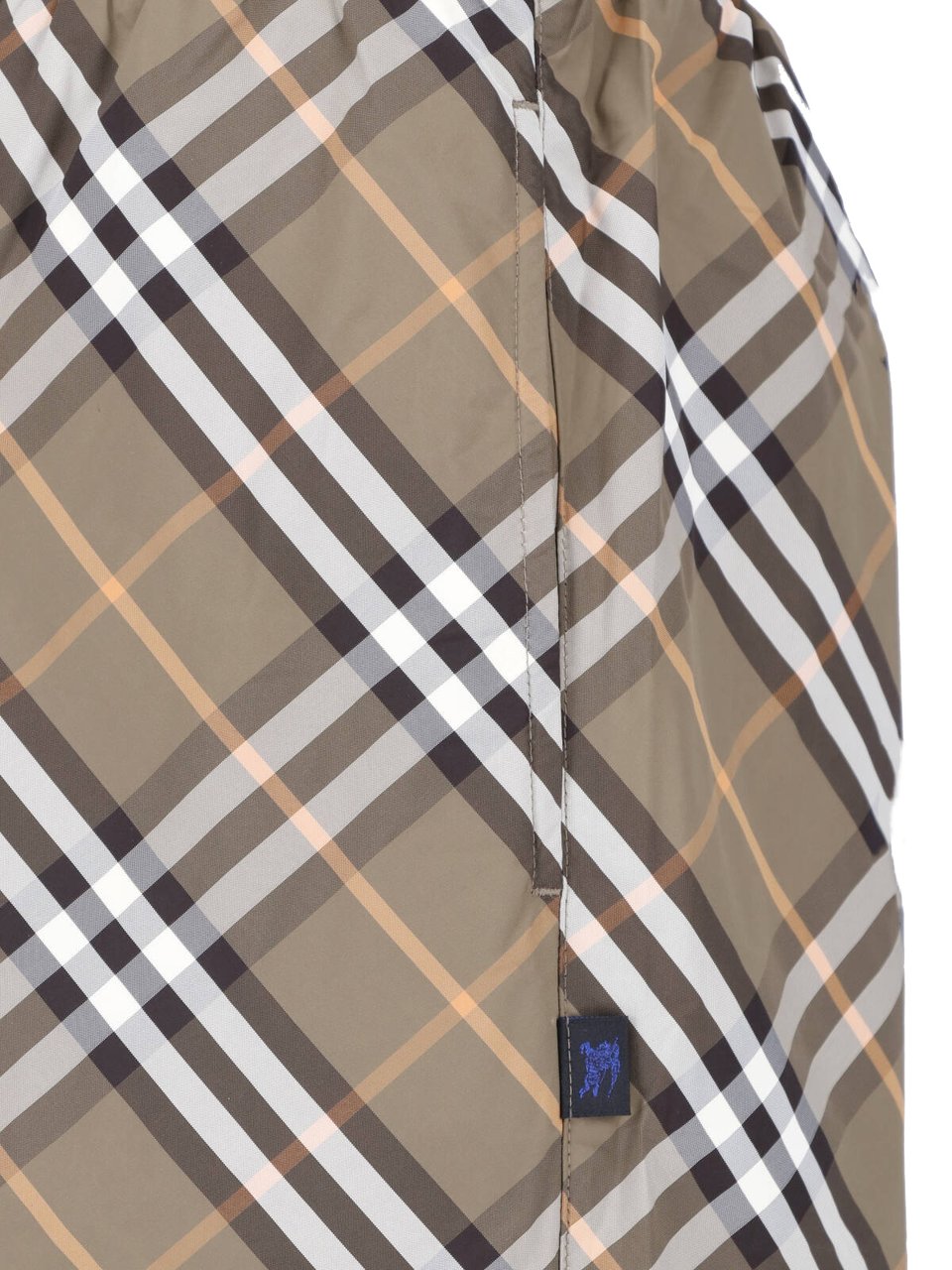 Burberry Multicolor Checkered Elastic Waistband Shorts Grijs