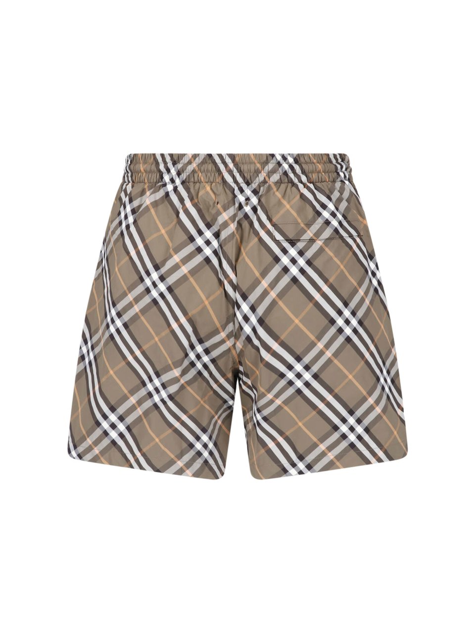 Burberry Multicolor Checkered Elastic Waistband Shorts Grijs
