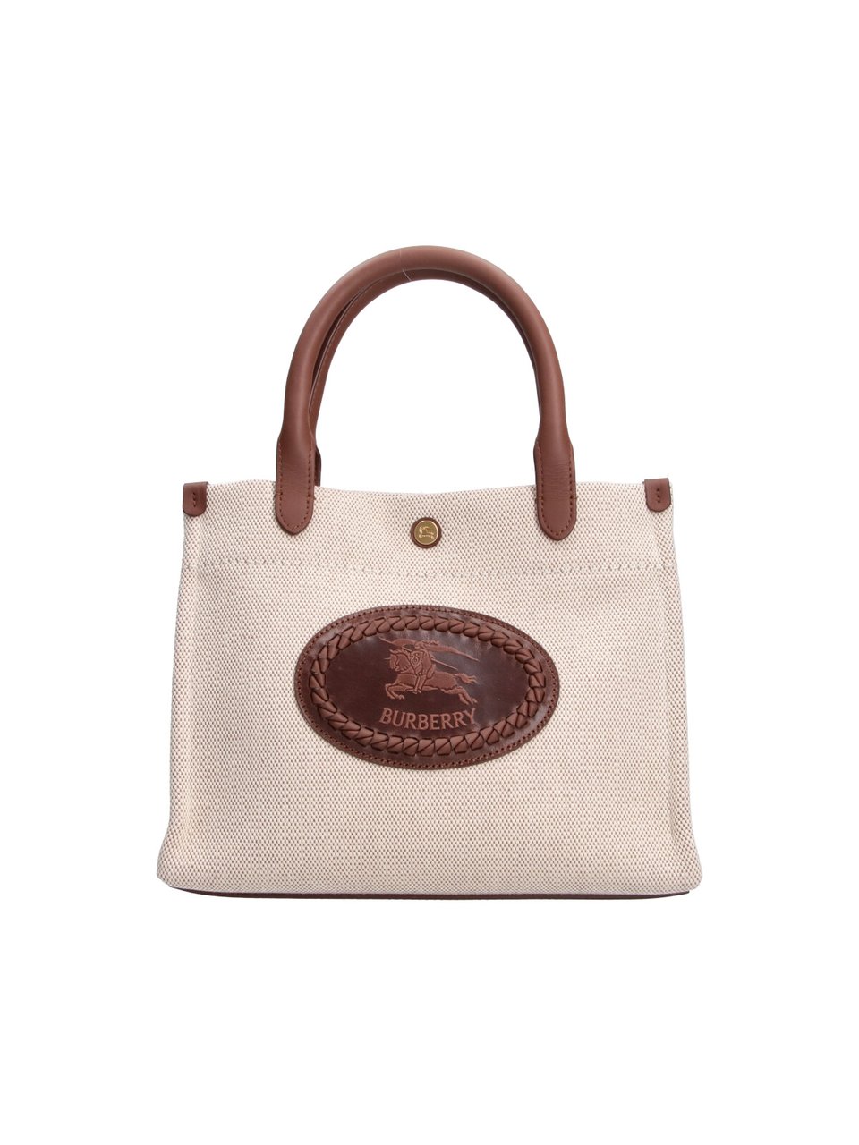 Burberry Beige Cotton Clovelly Tote Bag Neutraal