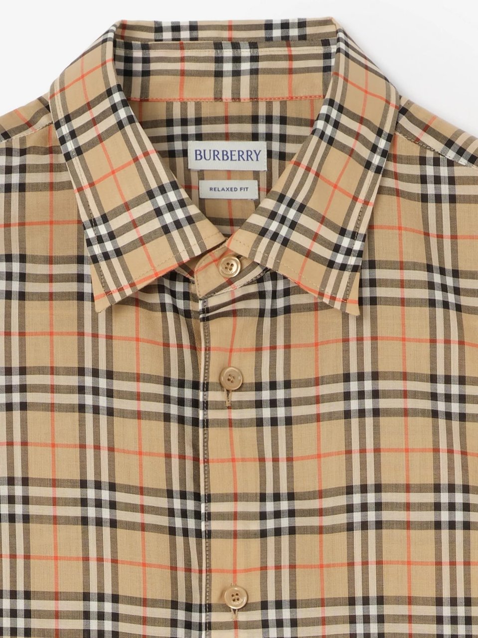 Burberry Black Woven Check Pointed Collar Shirt Bruin