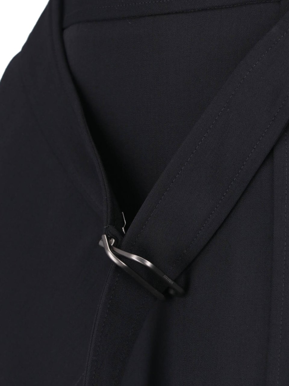 Burberry Black Check Hem Wool Maxi Skirt Zwart