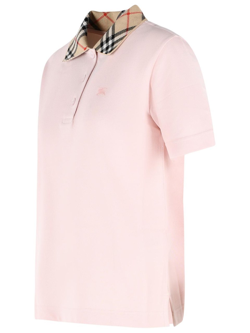 Burberry Pink Check Cotton Polo Shirt Roze