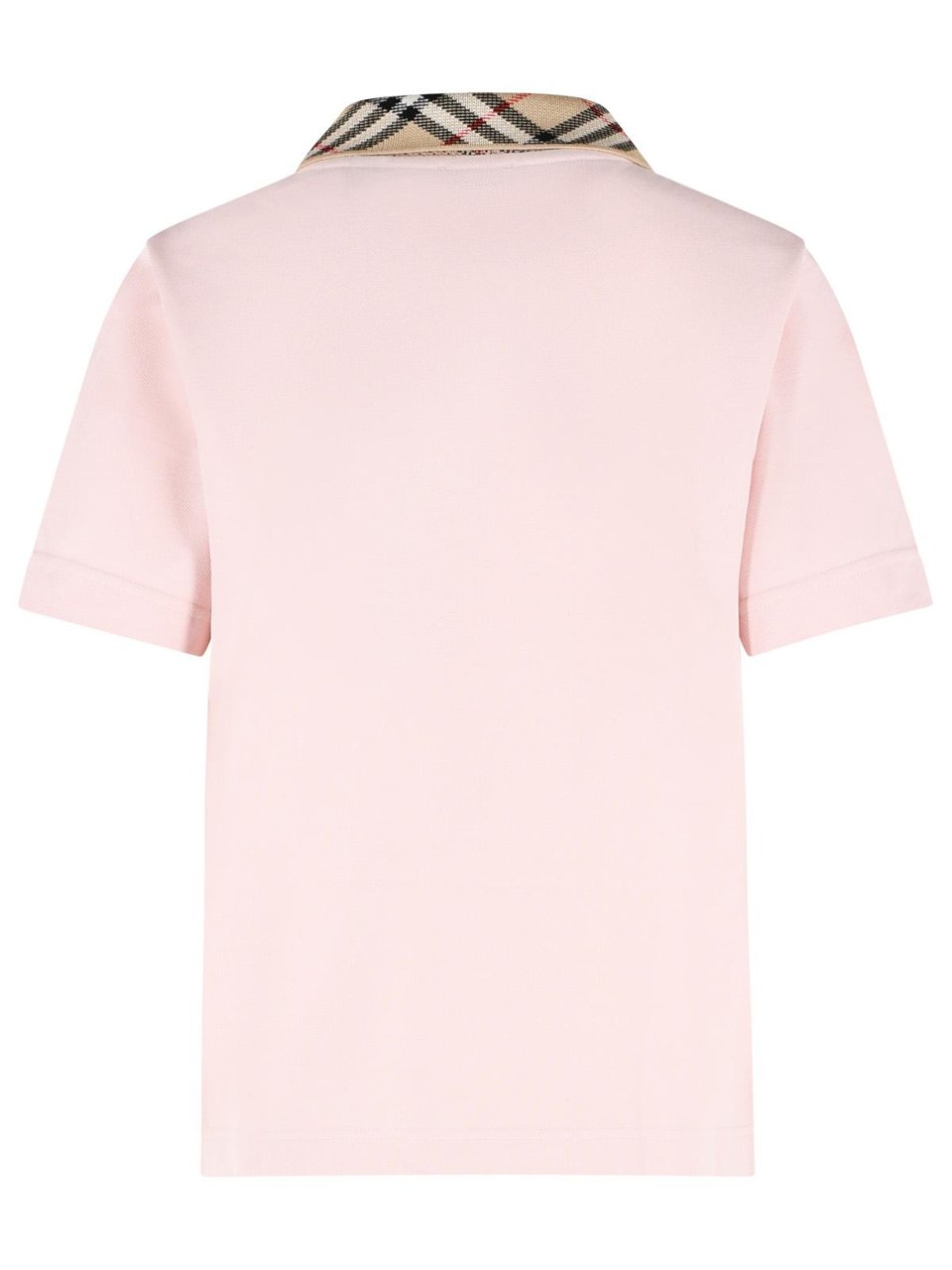 Burberry Pink Check Cotton Polo Shirt Roze