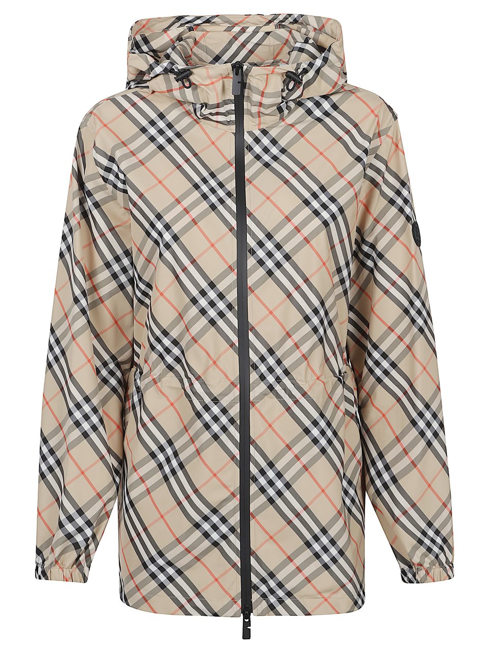 Burberry Multicolor Check Hooded Technical Jacket Neutraal