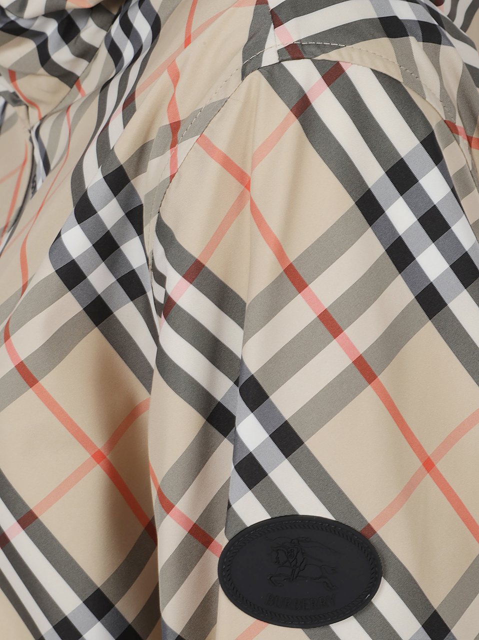 Burberry Multicolor Check Hooded Technical Jacket Neutraal