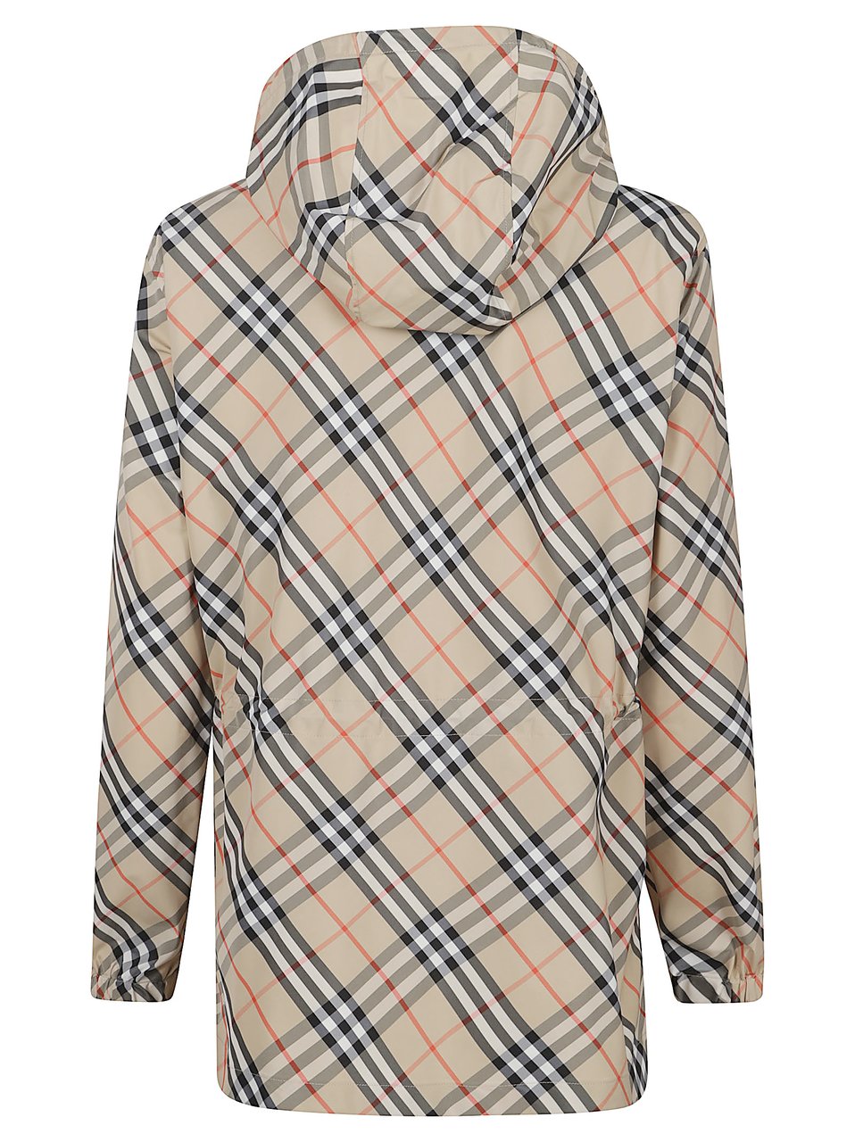 Burberry Multicolor Check Hooded Technical Jacket Neutraal