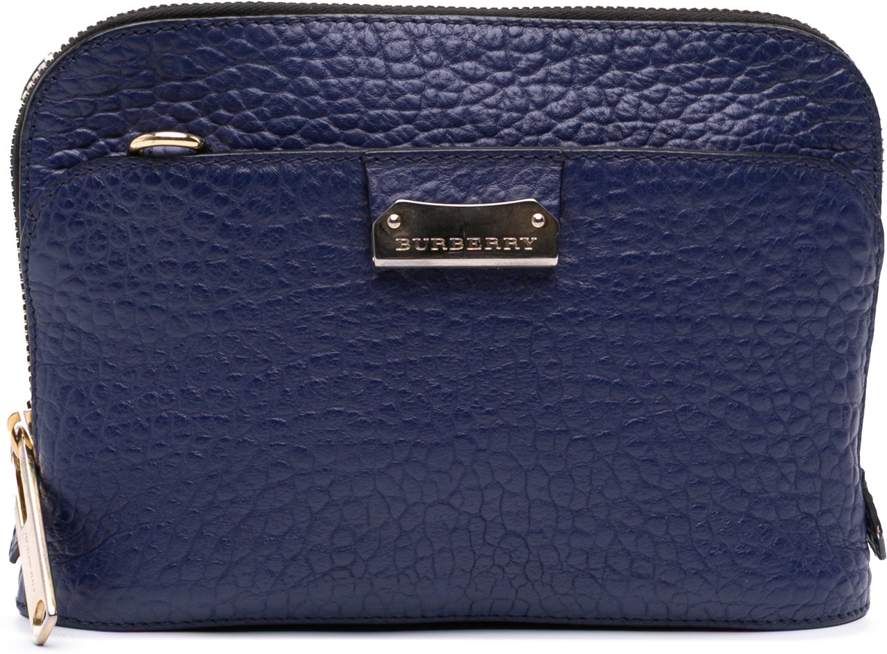 Burberry Leather Harrogate Crossbody Blauw