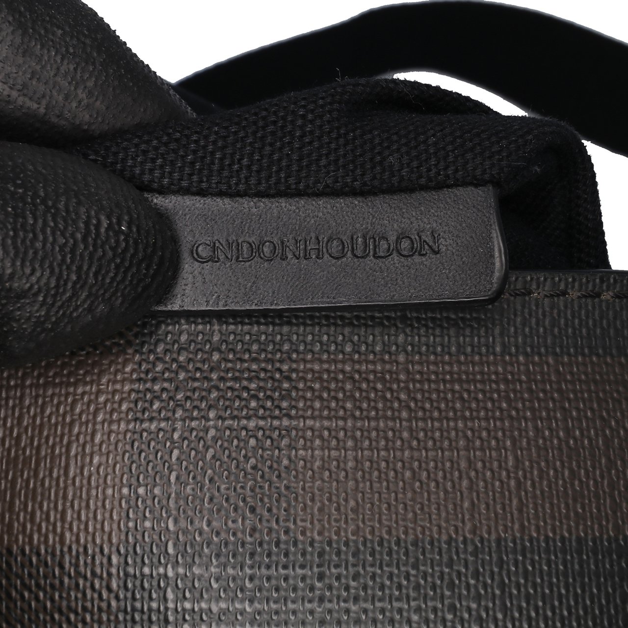 Burberry Smoke Check Coated Canvas Crossbody Bruin