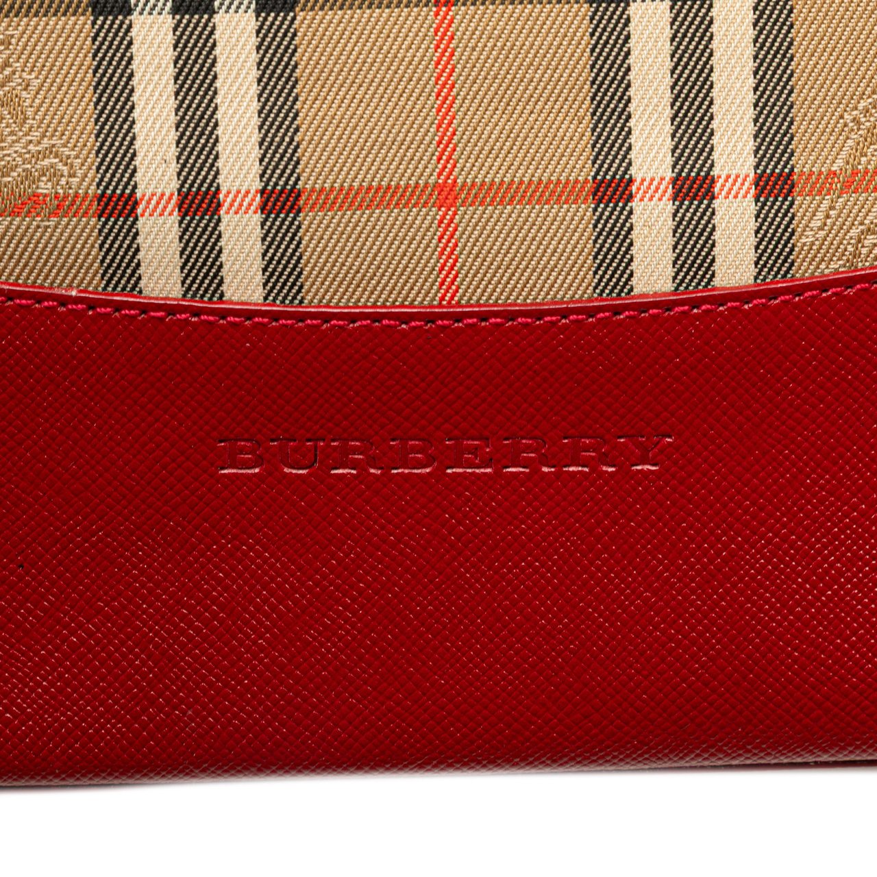 Burberry Haymarket Check Canvas Handbag Bruin
