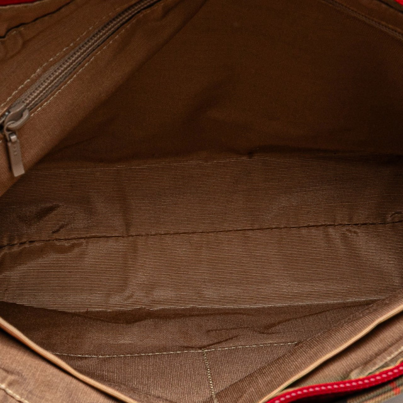 Burberry Haymarket Check Canvas Handbag Bruin