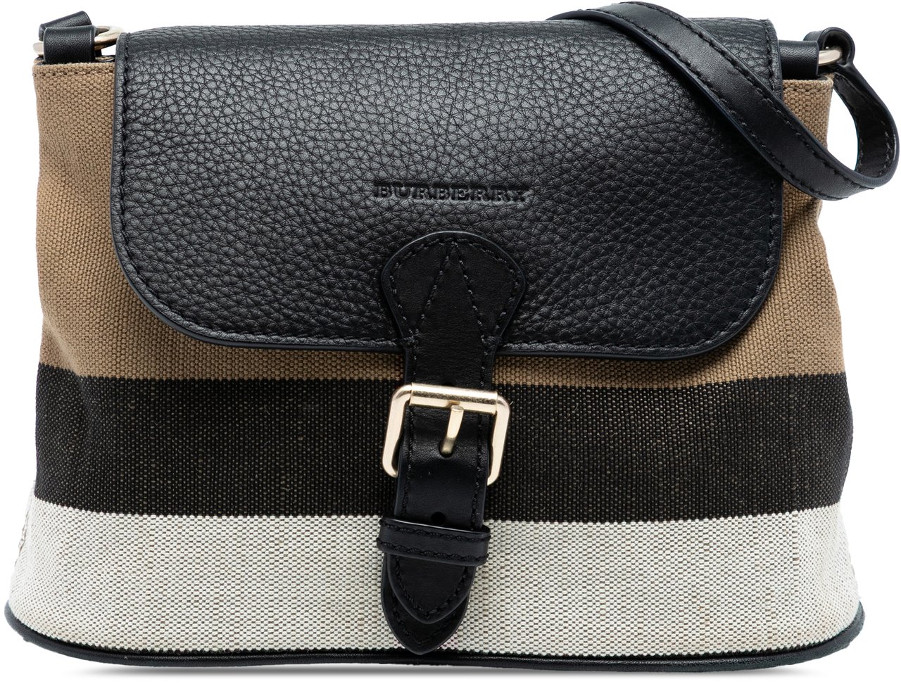 Burberry Mega Check Canvas and Grained Calfskin Gowan Crossbody Bruin
