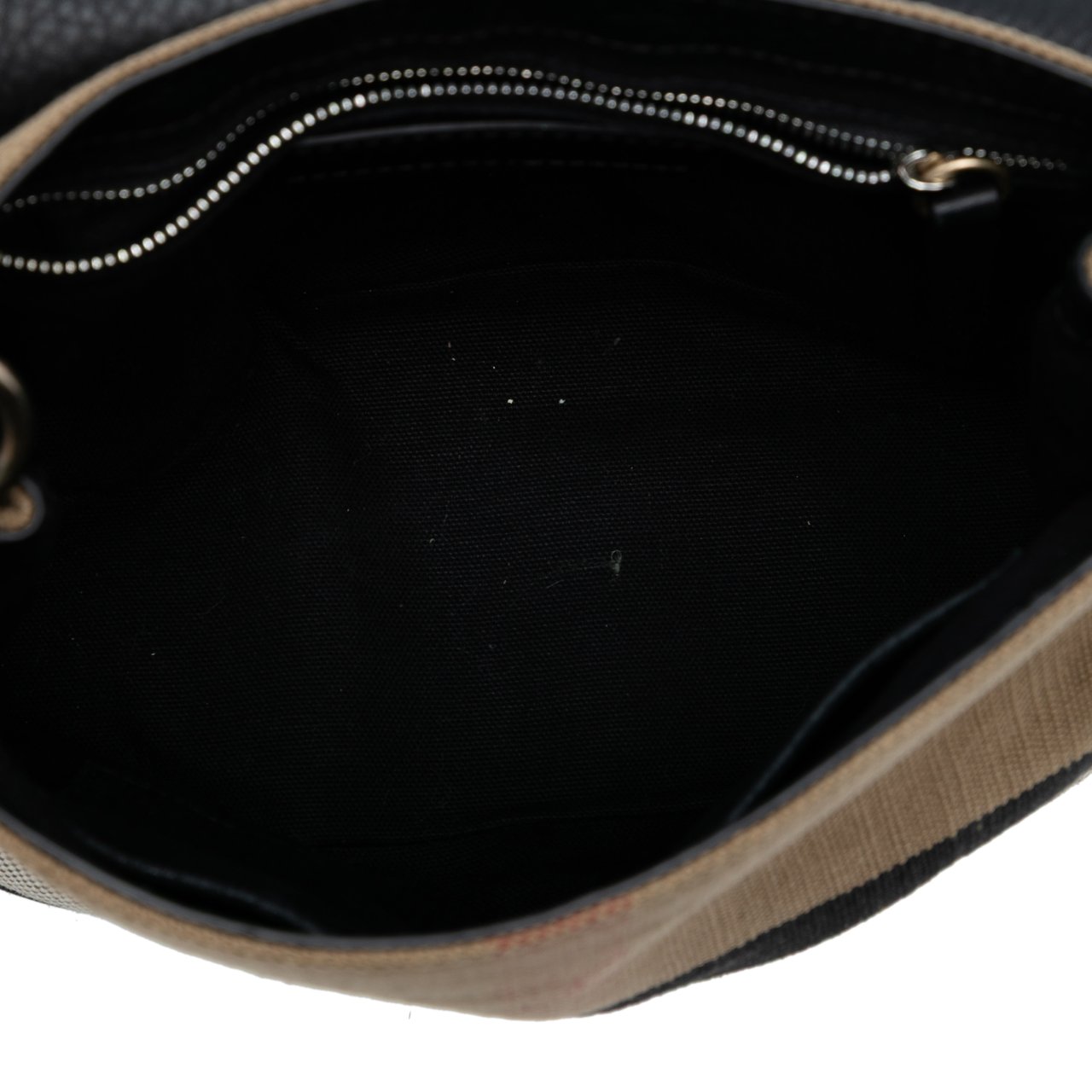 Burberry Mega Check Canvas and Grained Calfskin Gowan Crossbody Bruin