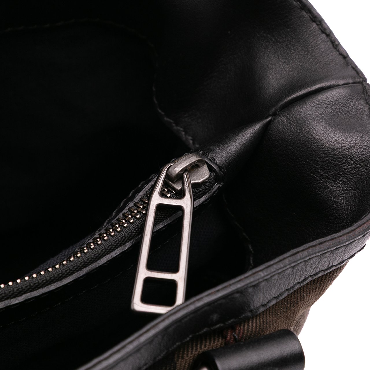 Burberry House Check Canvas and Leather Parsons Satchel Bruin