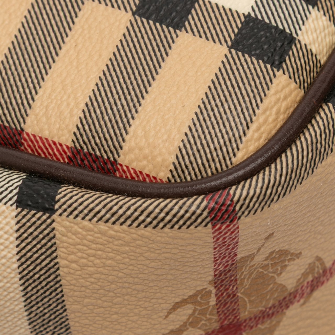 Burberry Haymarket Check Coated Canvas Flap Crossbody Bruin