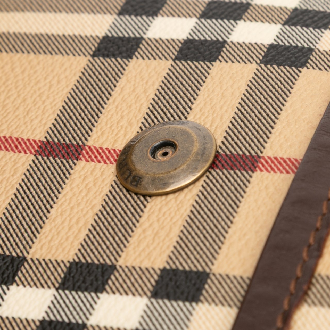 Burberry Haymarket Check Coated Canvas Flap Crossbody Bruin