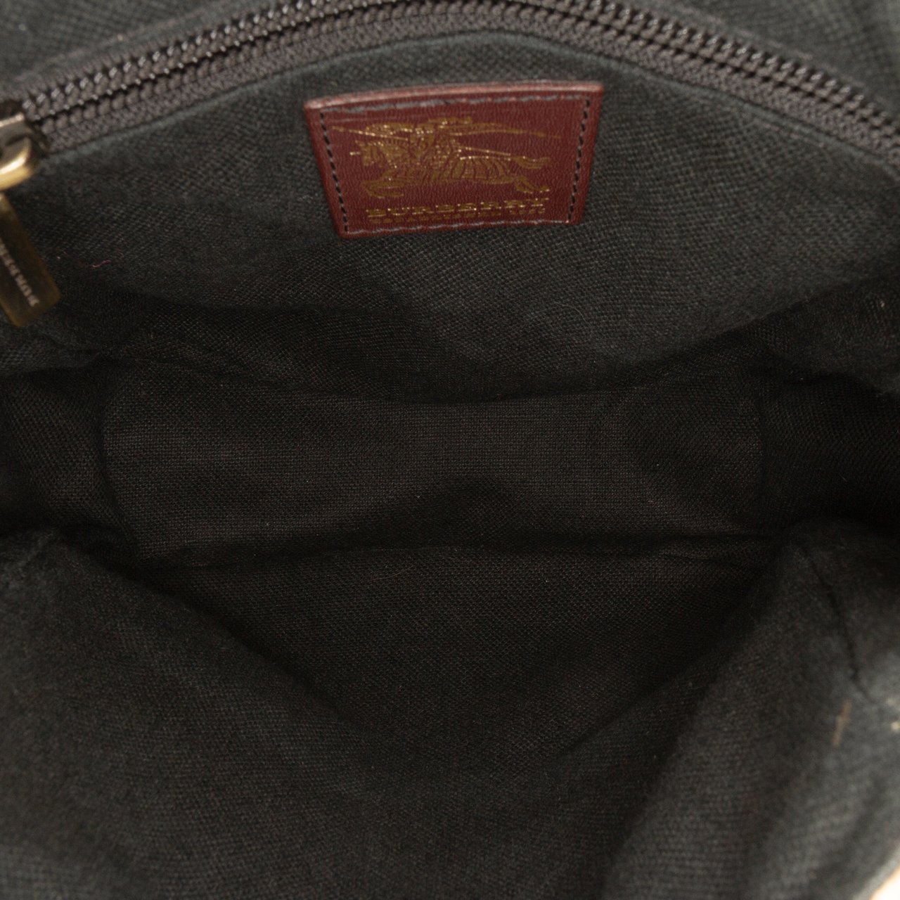 Burberry Haymarket Check Coated Canvas Flap Crossbody Bruin